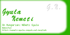 gyula nemeti business card