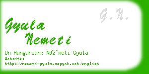 gyula nemeti business card